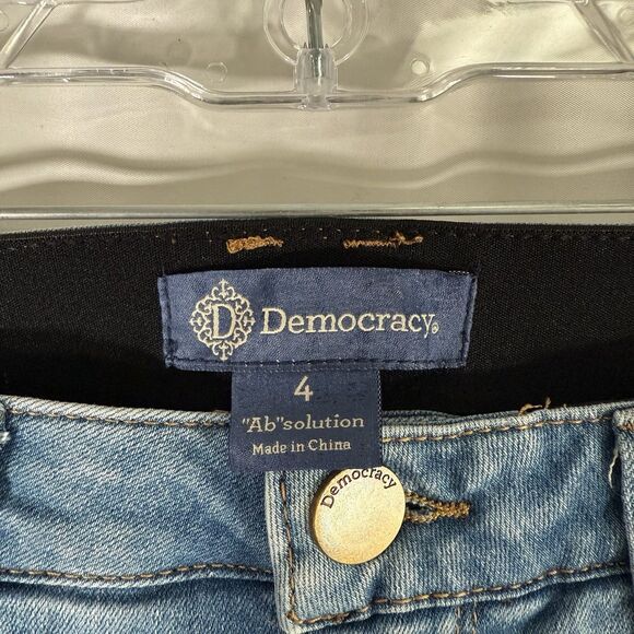 Democracy Ab Technology Jeans Women's 4 Light Wash Denim Mid Rise Cotton Blend - Picture 4 of 11
